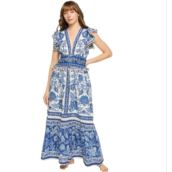 Farm Rio Shell Garden Off-white Maxi Dress - Picture 2 of 9